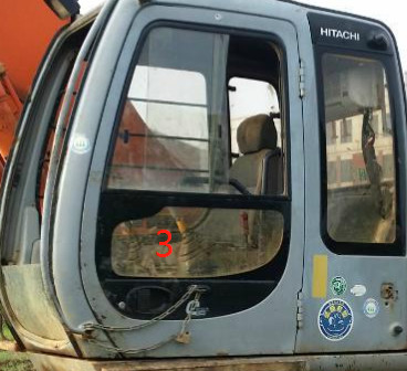 Posição lateral direita No.7 do vidro de Cab Window Tempered da máquina escavadora de 4457141 HITACHI
