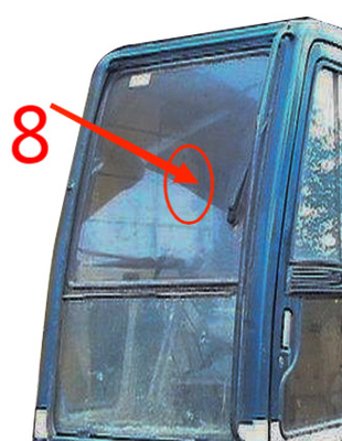 O para-brisa lateral direito de Cab Glass 5mm da máquina escavadora de KOBELCO moderou a posição de vidro No.8