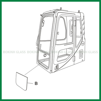 Substituição feita sob encomenda do para-brisa de Window Glass Front Down Position B da máquina escavadora