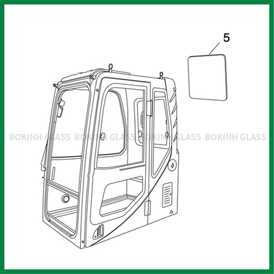 Máquina escavadora Back Side Position NO.5 de Bobcat Custom Windshield Glass BOKINH