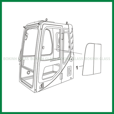 O OEM feito sob encomenda do vidro do para-brisa de DOOSAN KOBELCO deixou a posição lateral inclinada NO.1