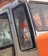 A máquina escavadora Glass Cab Window de 4383431 HITACHI saiu porta da posição traseira NO.4