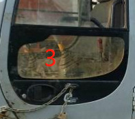 4457174 a máquina escavadora Glass Cab Window de HITACHI que saiu da posição reta lateral NO.2 moderaram o vidro
