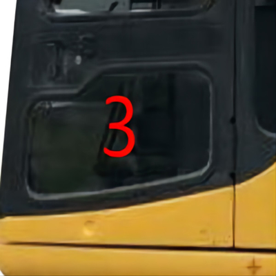 Posição NO.3 da porta de esquerda do vidro do táxi de Cabin KOMATSU da máquina escavadora do ISO mais baixa
