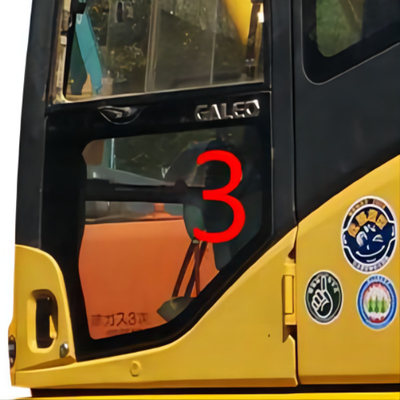 Posição NO.3 Digger Window Replacement da porta de esquerda do vidro do táxi do OEM KOMATSU mais baixa