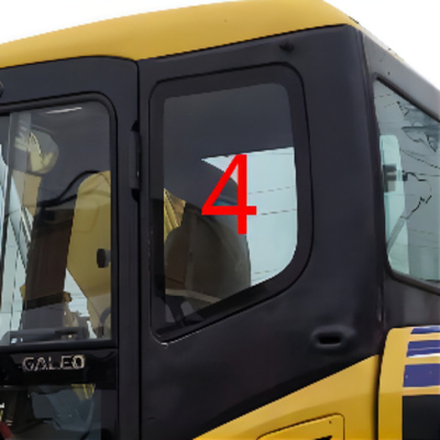 A máquina escavadora resistente Window Glass Cab da temperatura para trás saiu da posição lateral NO.4