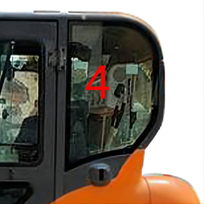 Posição traseira NO.4 da porta esquerda do vidro de DX60-9 DX70 DOOSAN