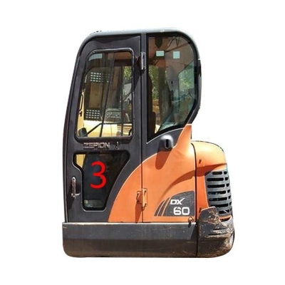 Posição NO.3 da porta esquerda de DOOSAN Mini Digger Glass Replacement RoHS mais baixa