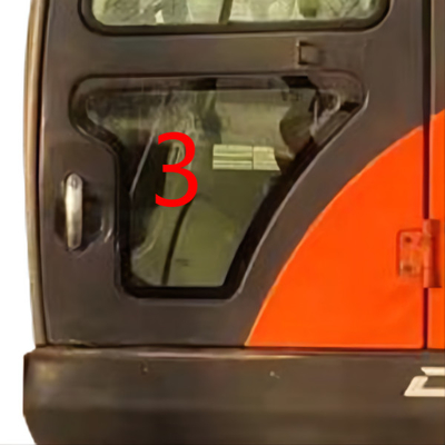 Posição NO.3 da porta esquerda de DOOSAN Mini Digger Glass Replacement RoHS mais baixa