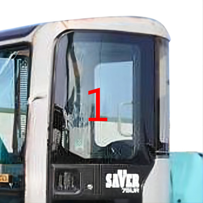 Porta esquerda grossa de alto impacto de Glass 5mm da máquina escavadora da força KOBELCO acima da posição NO.1