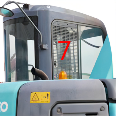 Máquina escavadora lateral direita Glass Windshield da posição No.7 KOBELCO
