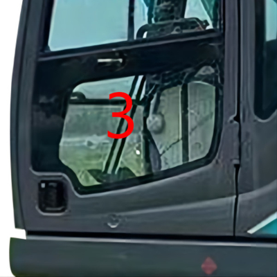 para-brisa da posição NO.3 da porta de esquerda de Glass da máquina escavadora de 900mm KOBELCO mais baixo