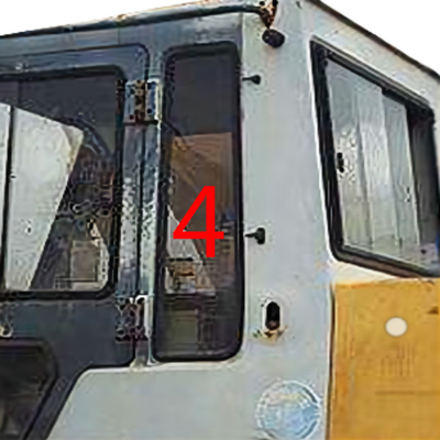 Os escavadores moderaram o vidro para no. traseiro 4 da posição da porta esquerda do para-brisa