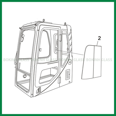 CAT Hyundai Windshield Tempered Glass deixou a posição reta lateral NO.2