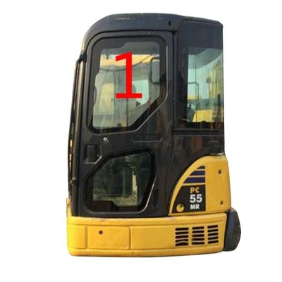 Grosso grande do vidro NO.1 5mm da posição lateral de KOMATSU PC55MR Cab Glass Left moderado