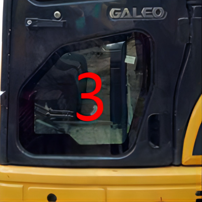 Posição NO.3 Digger Window Replacement da porta do OEM KOMATSU PC55MR Cab Glass Left mais baixa