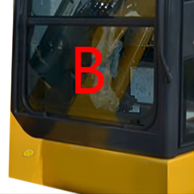 Vidro moderado substituição de PC56-7 PC56 Front Down Komatsu Excavator Glass Position.B